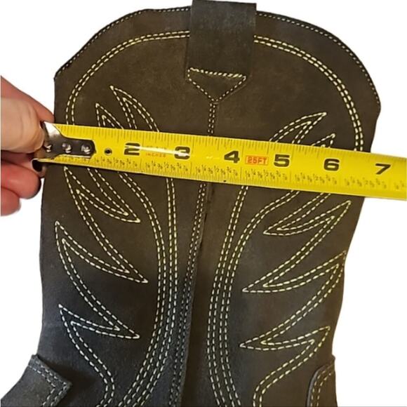 NEW! SILVIA COBOS Green Suede Leather Rodeo Western Cowboy Boots Mid-calf 8. - Picture 8 of 9